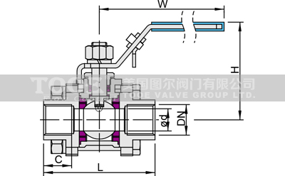 三片式不銹鋼球閥尺寸 三片式不銹鋼球閥尺寸