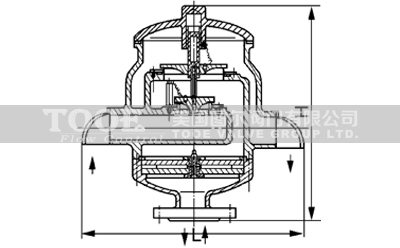 雙向阻火呼吸閥結(jié)構(gòu)尺寸CAD圖紙 雙向阻火呼吸閥結(jié)構(gòu)尺寸CAD圖紙