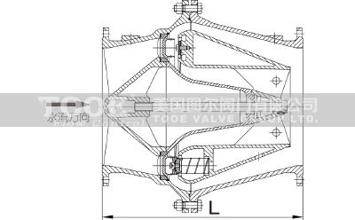導流式靜音止回閥結構尺寸CAD圖紙 導流式靜音止回閥結構尺寸CAD圖紙